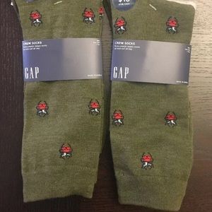 Gap Green Spider Print Crew Socks (2-pairs)
